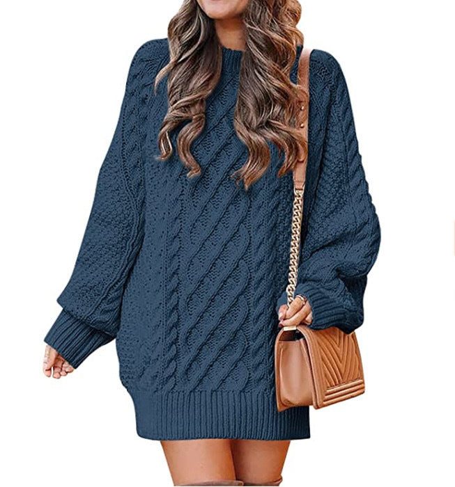 Pull robe en tricot torsadé