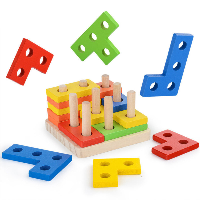 Jouet cube à assembler en bois