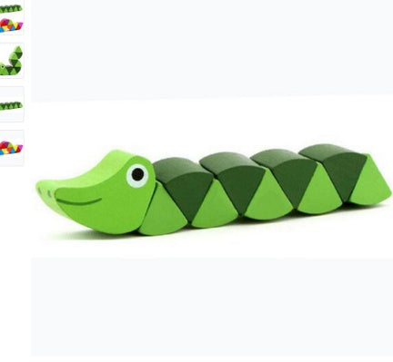 Chenille en bois pour developpement sensoriel