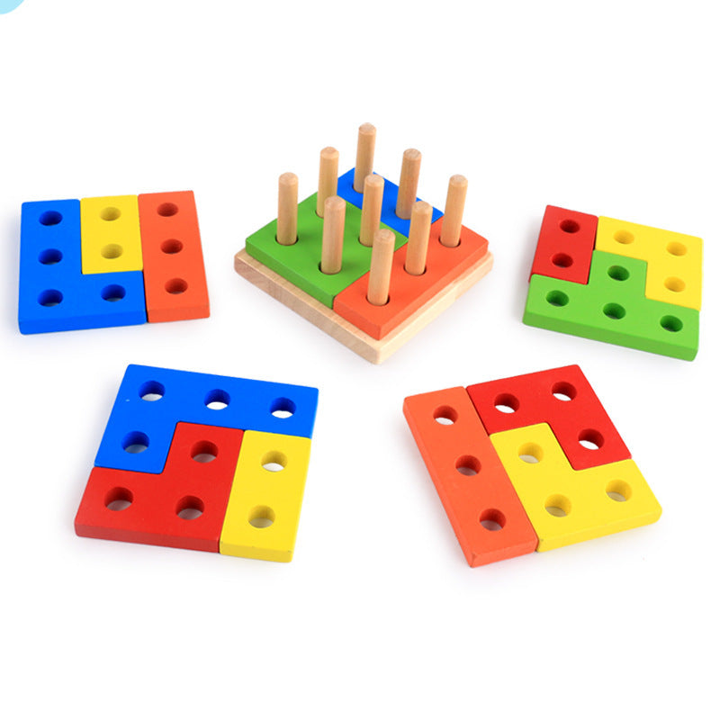 Jouet cube à assembler en bois