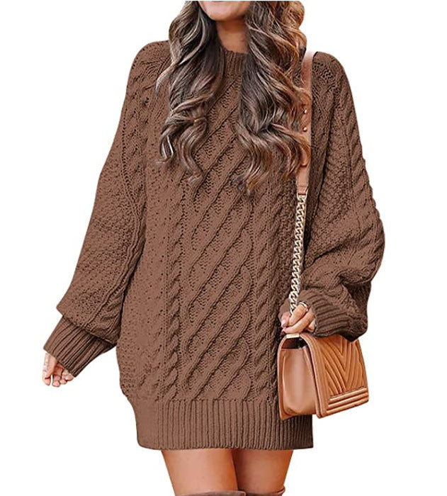 Pull robe en tricot torsadé