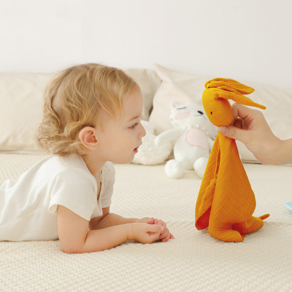 Doudou avec serviette en gaze