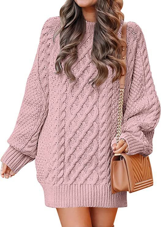 Pull robe en tricot torsadé