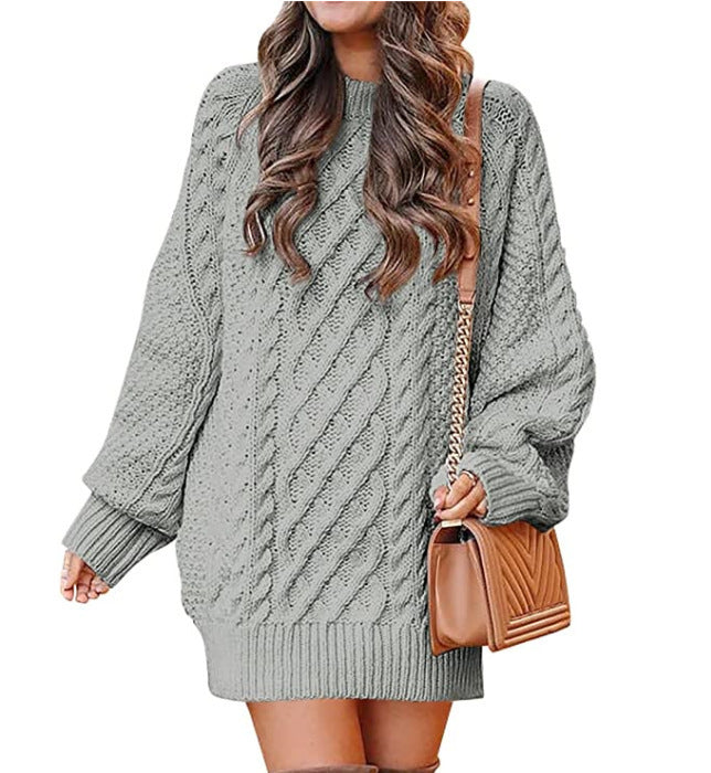 Pull robe en tricot torsadé