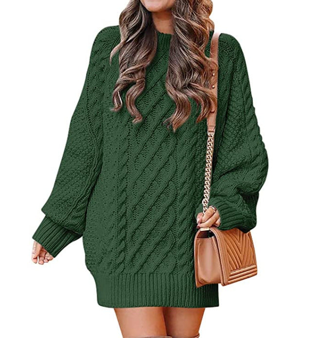 Pull robe en tricot torsadé