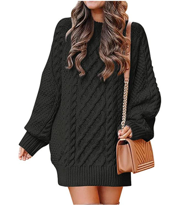 Pull robe en tricot torsadé