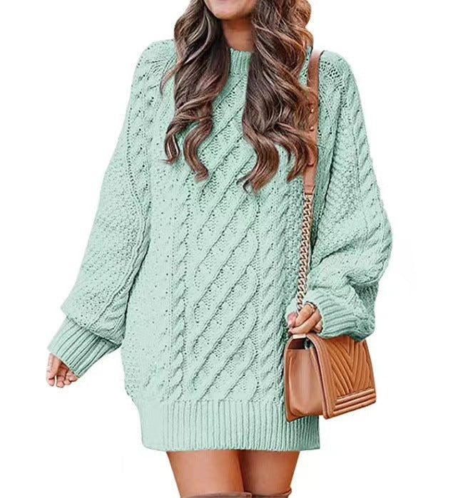 Pull robe en tricot torsadé