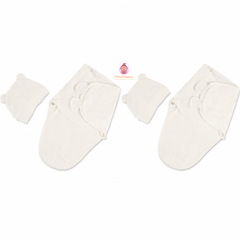 Lot de 2 emmaillotages bébé prématuré avec bonnets