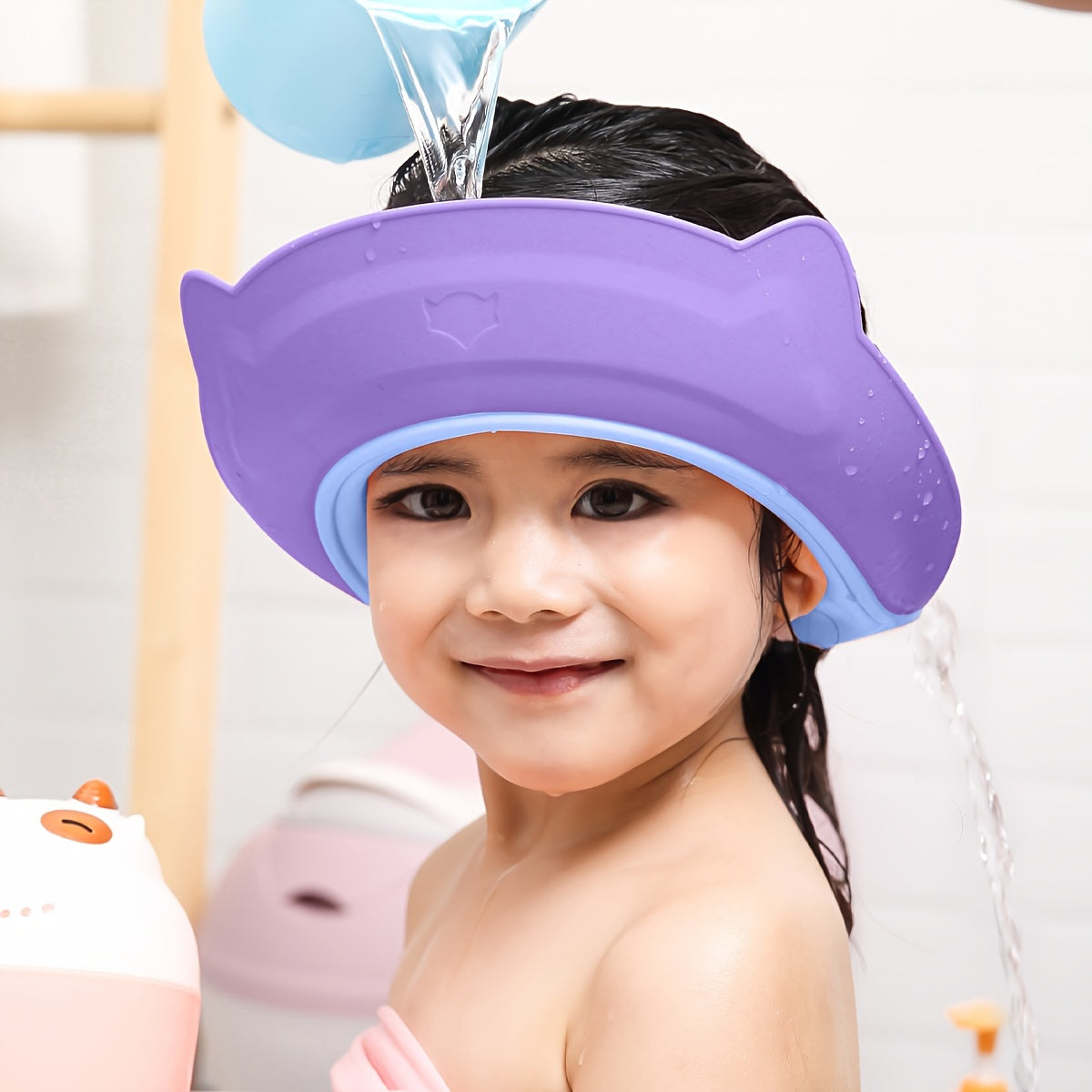 Bonnet de douche en silicone pour enfant