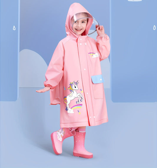 Imperméable à capuche avec couverture de cartable enfant