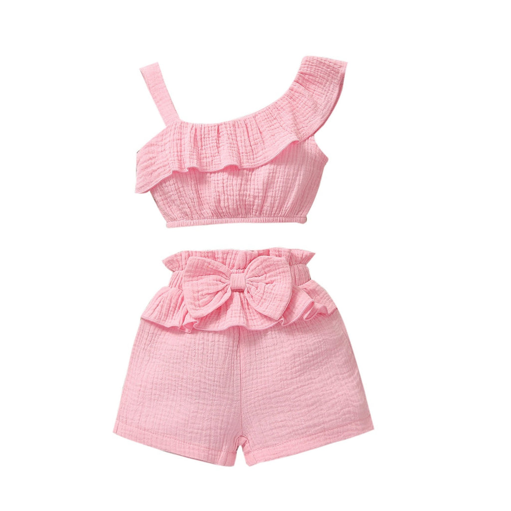 Ensembe haut asymétrique et culotte bébé fille