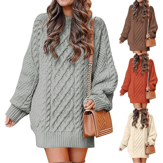 Pull robe en tricot torsadé