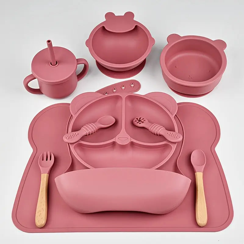 Ensemble 10 pcs de couverts en silicone pour bébé