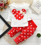 Ensemble fille pantalon et t-shirt motif gros pois