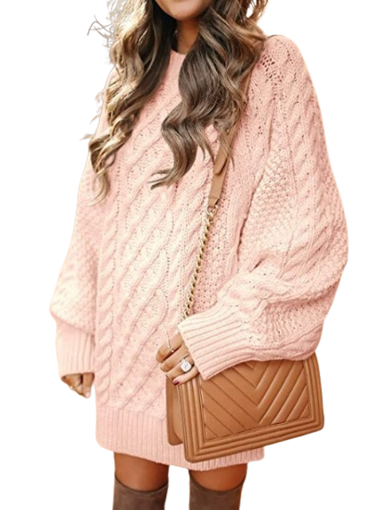 Pull robe en tricot torsadé