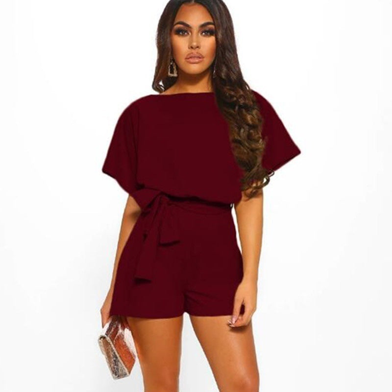 Combi-short ceinturée pour femme