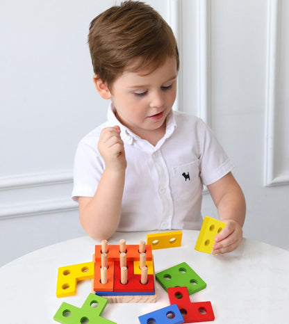 Jouet cube à assembler en bois