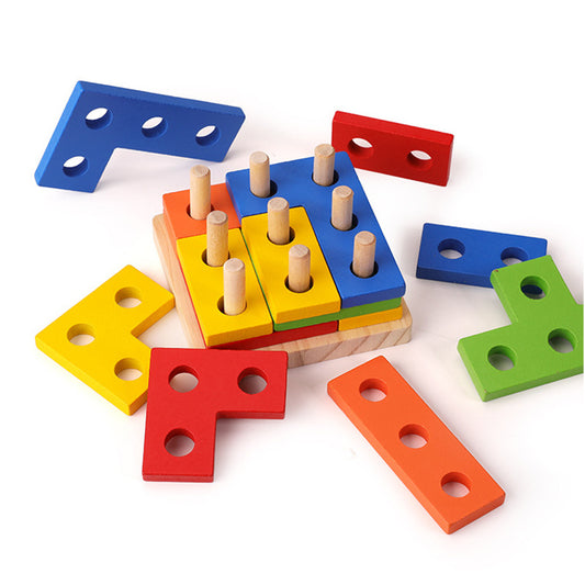 Jouet cube à assembler en bois