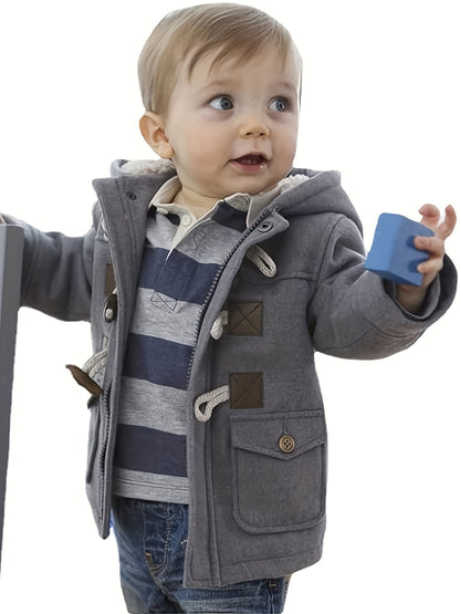 Manteau boutonné à capuche pour enfant