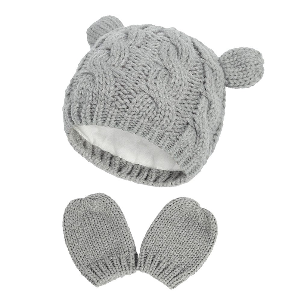 Bonnet et moufles pour bébé