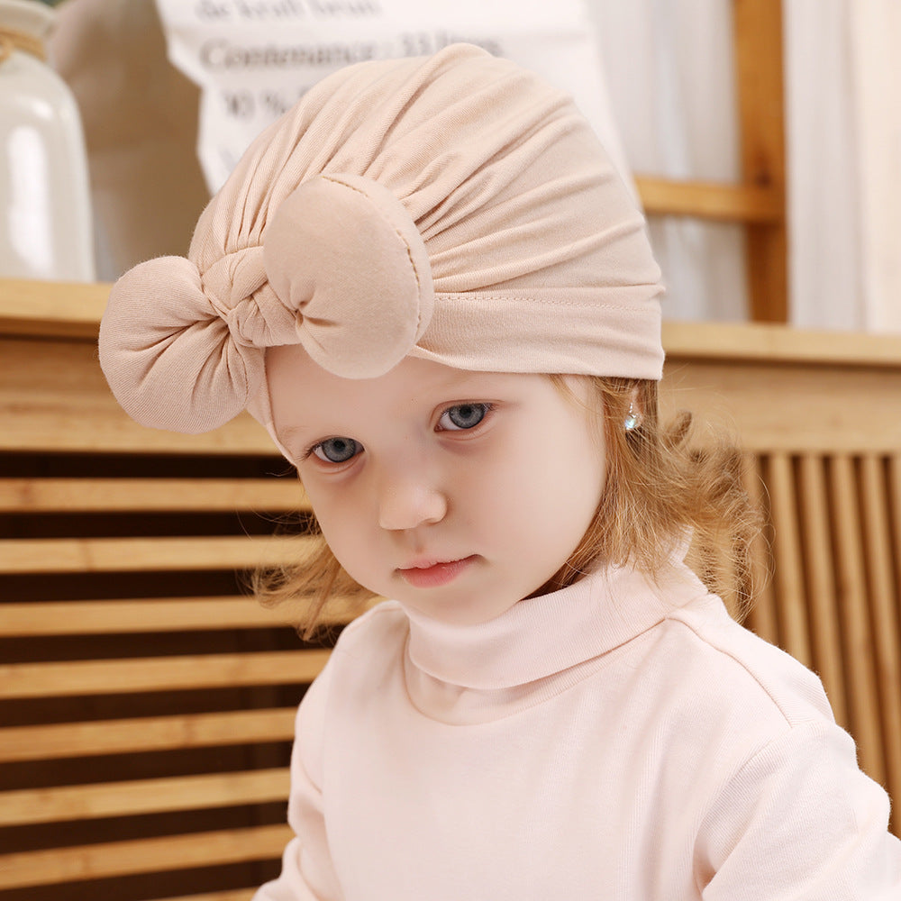 Bonnet-turban à nœud papillon pour fille
