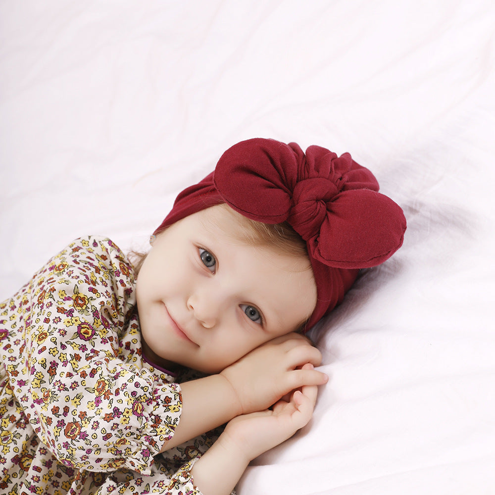Bonnet-turban à nœud papillon pour fille
