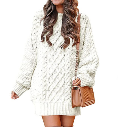 Pull robe en tricot torsadé