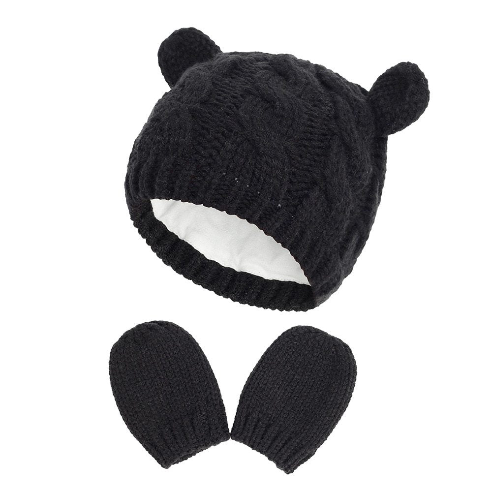 Bonnet et moufles pour bébé