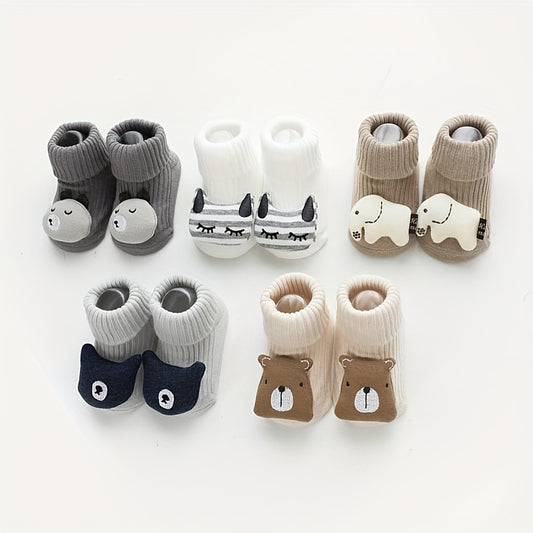 Chaussettes pour bébé avec pompom animaux