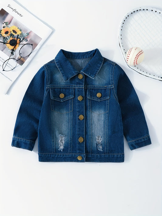 Veste en jean déchirée pour fille