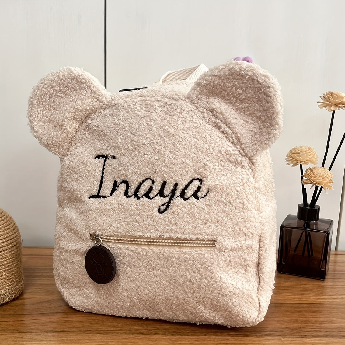 Sac à dos pelucheux personnalisable pour enfant