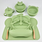 Ensemble 10 pcs de couverts en silicone pour bébé