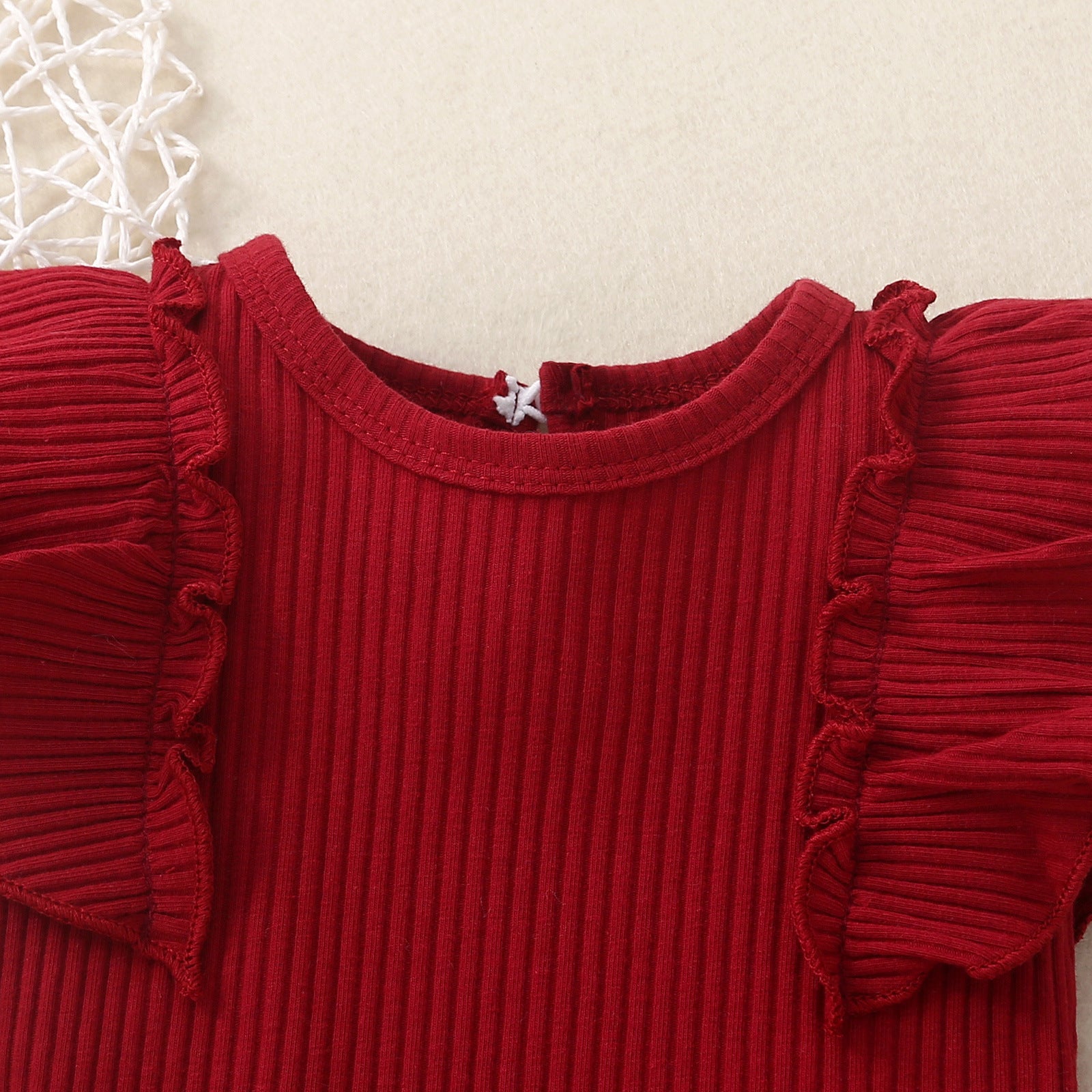 Ensemble short et haut à manches volantées bébé fille