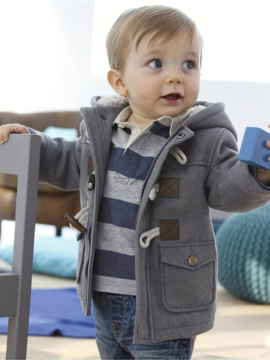 Manteau boutonné à capuche pour enfant