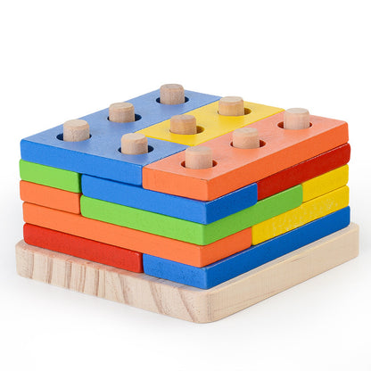 Jouet cube à assembler en bois