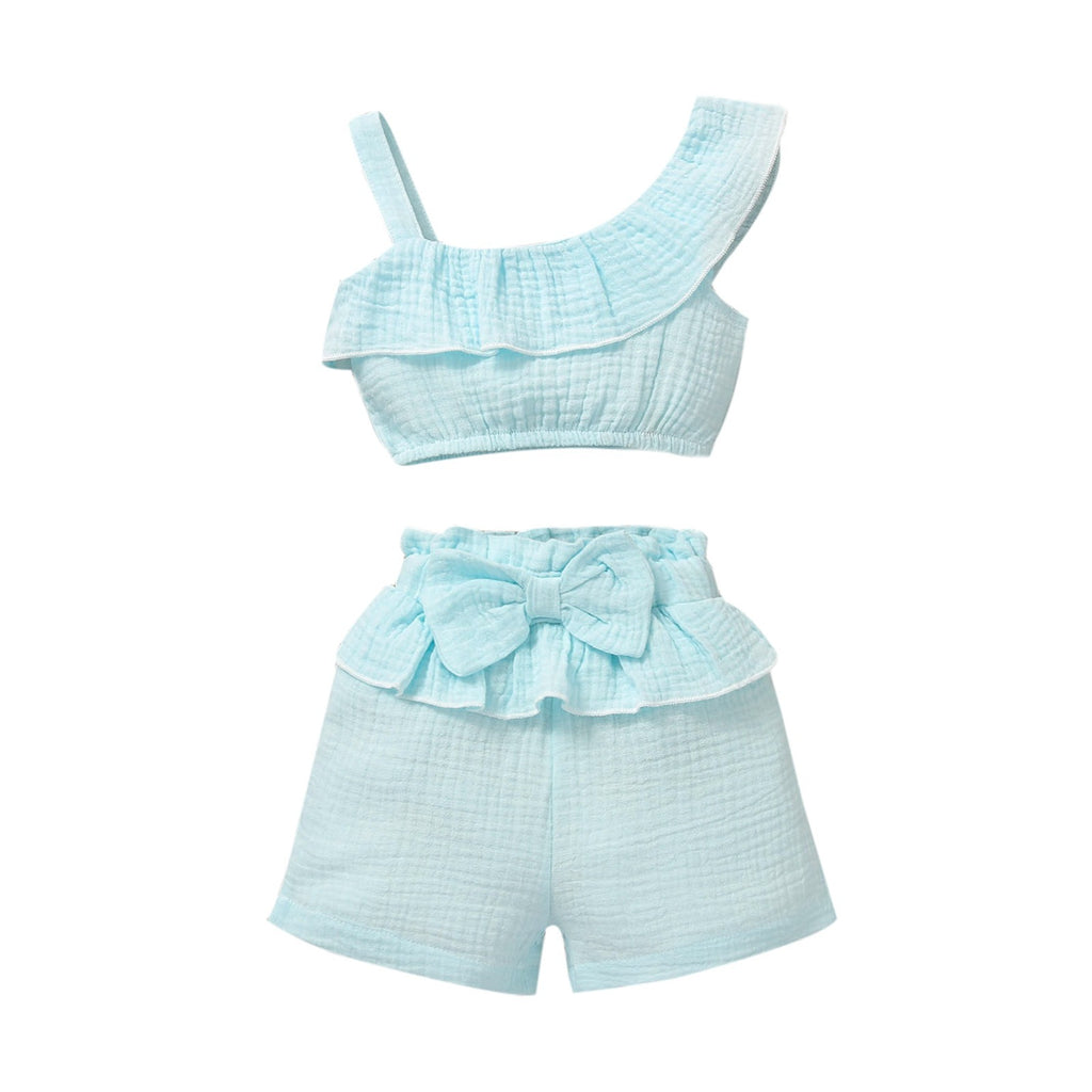 Ensembe haut asymétrique et culotte bébé fille