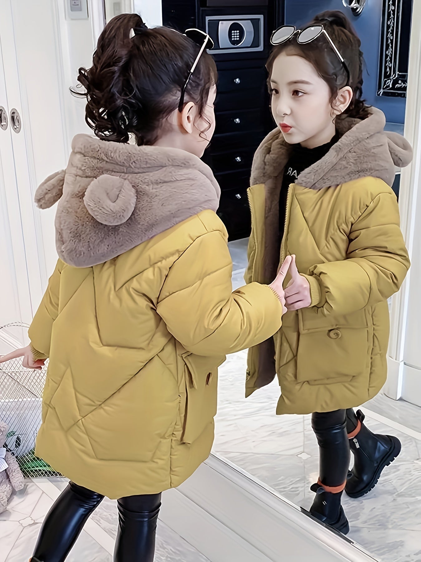 Parka d'hiver pour filles avec capuche