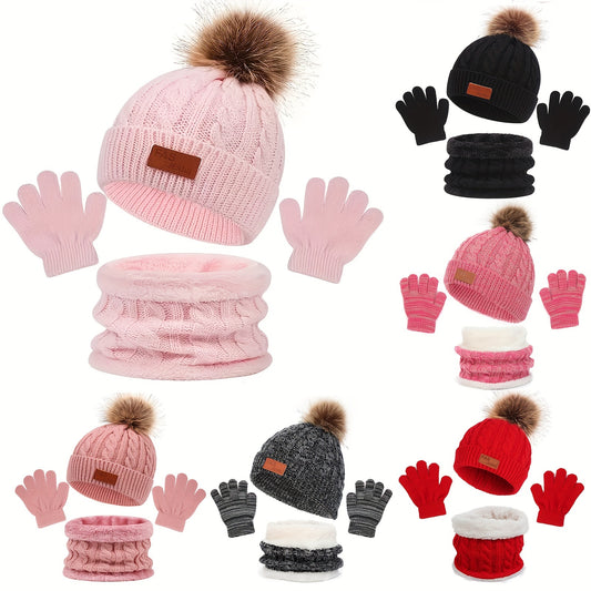 Ensemble bonnet, écharpe et gants d'hiver pour enfants