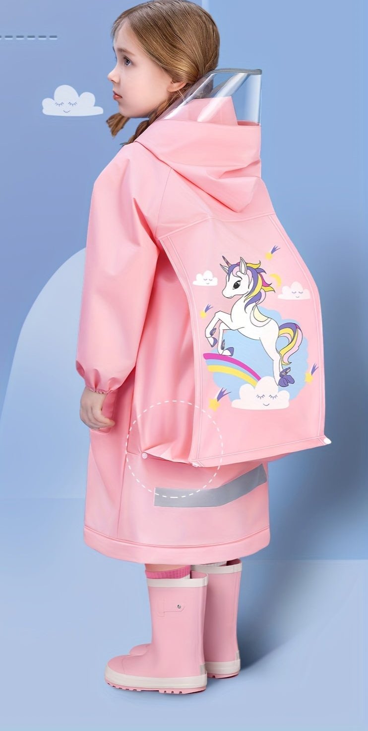 Imperméable à capuche avec couverture de cartable enfant