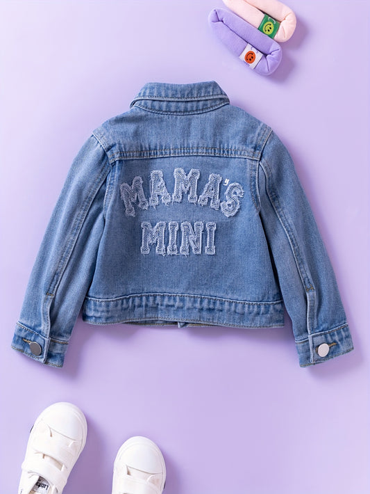 Veste en jean pour fille avec imprimé brodé