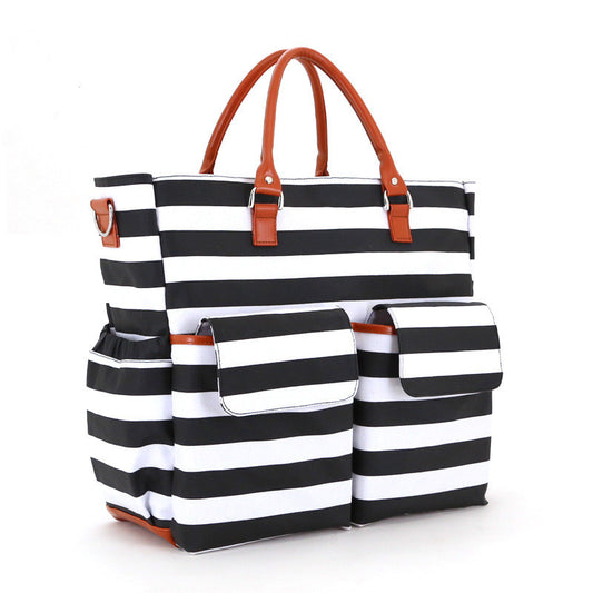 Sac à langer rayé avec accessoires