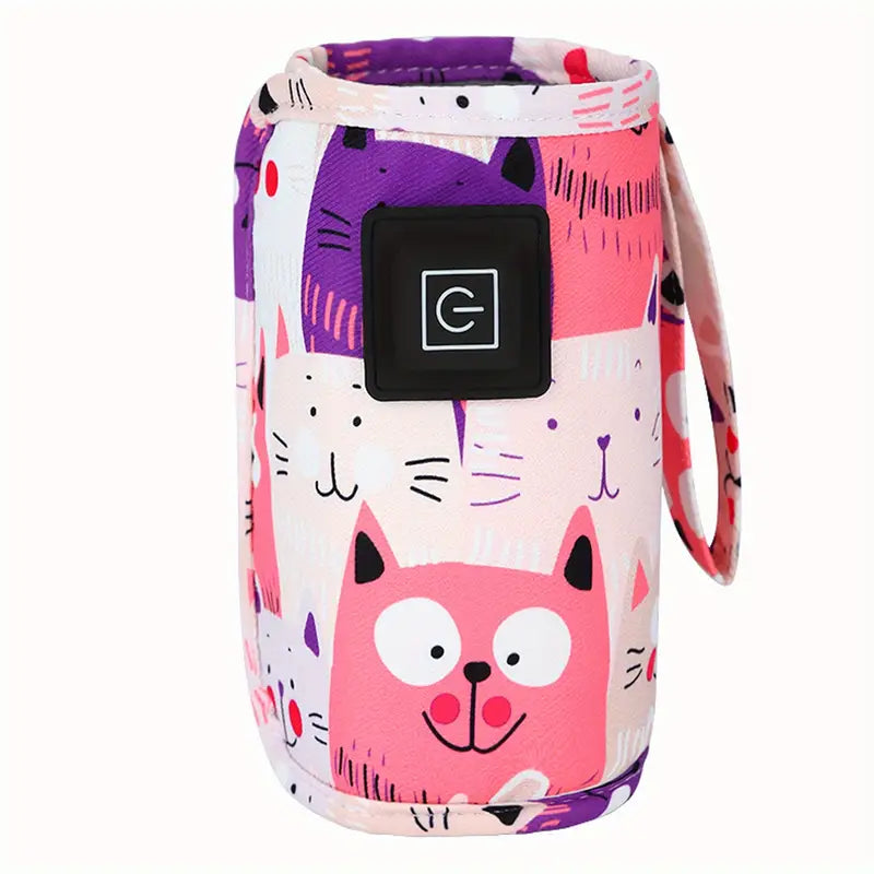 Chauffe-biberon portable motif chat.