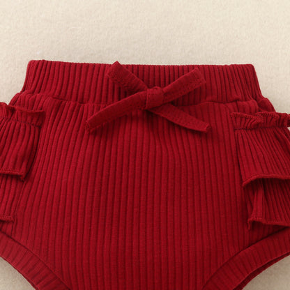 Ensemble short et haut à manches volantées bébé fille