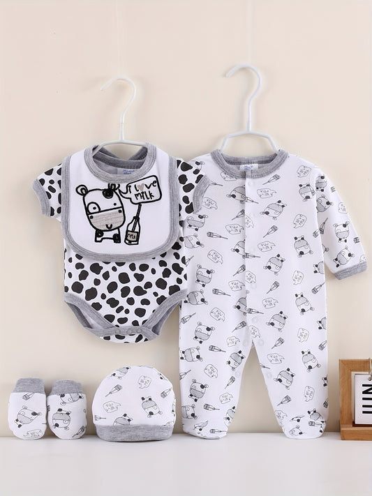 Ensemble 5 pièces 100% coton pour bébé