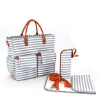 Sac à langer rayé avec accessoires