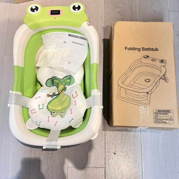 Baignoire bébé pliable Grenouille avec coussin de bain 