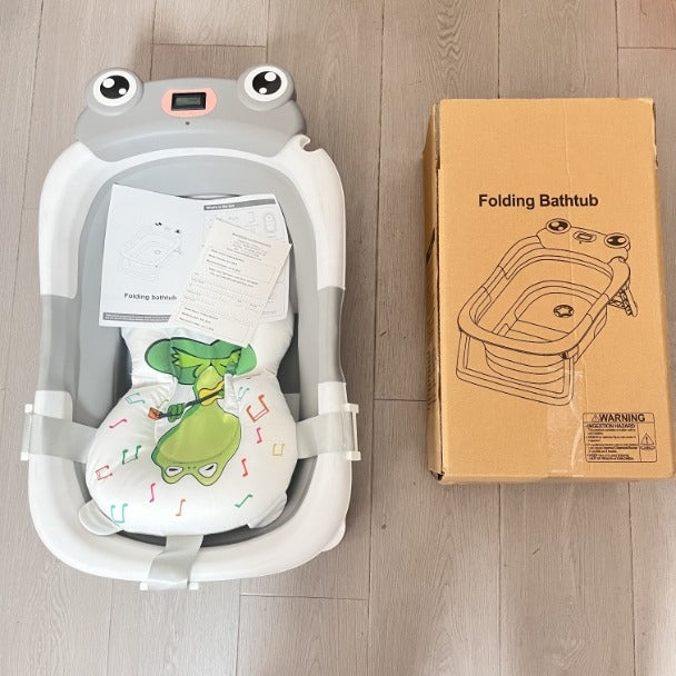 Baignoire bébé pliable Grenouille avec coussin de bain 