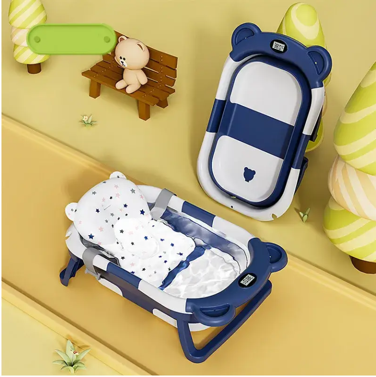 Baignoire bébé pliable avec thermomètre intégré 