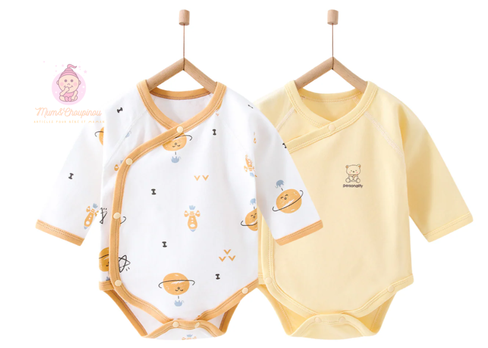 Lot de 2 bodies bébé croisé