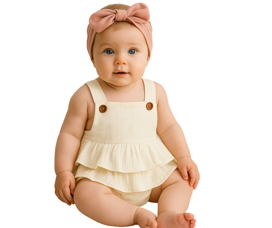 Body à bretelles en gaze de coton pour bébé fille